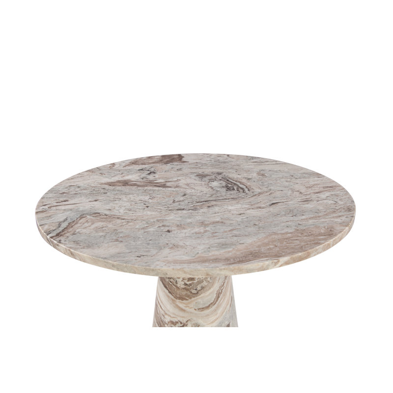 Orren Ellis Malaz 48" Round Dining Table In Brown Toronto Marble ...